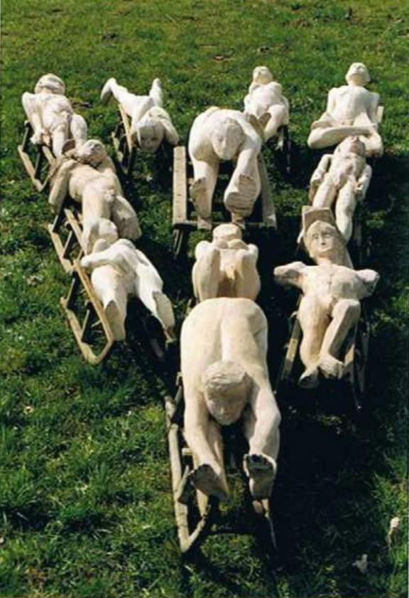 Schlittenfahrergruppe